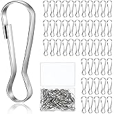 80 Pcs Metal Spring Hook, 304 Stainless Steel Snap Hooks Stainless Steel Spring Clip Lanyard Snap Hook Metal Hooks Ideal for Key Chain, ID Card, DIY, Plant Hanger etc.(32mm)