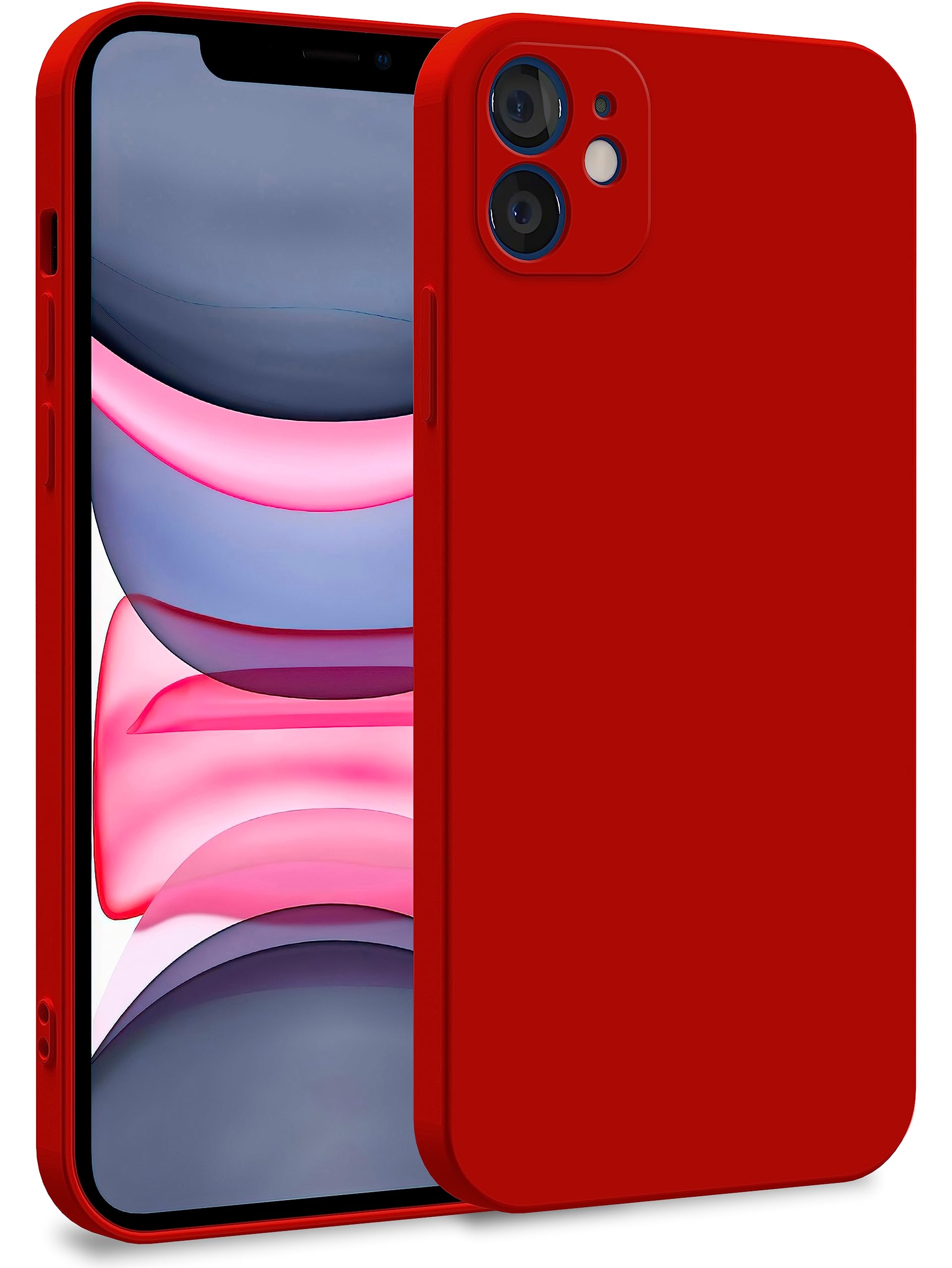 MyGadget TPU Case for iPhone 11 - Cover Dual Layer with Camera Protection | Inner Lining - Soft Touch Rubber & Anti-Scratch Shell Red — image 1