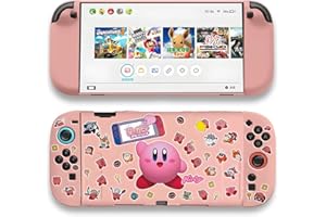 QUBAMG Soft Protective Case Compatible with Nintendo Switch 2, Cute Cartoon Switch 2 Dockable Silicone Shell, Anti-Scratch Shock-Absorption Kawaii Switch 2 Accessories Cover Skin Protector Pink KB