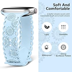 Sunflower Engraved Band Compatible with Apple Watch