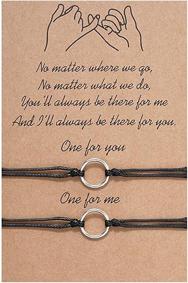 Amazon Com Long Distance Bracelets For Couples Friendship Best Friend Bracelets For 8 Boyfriend Girlfriend Relationship Bracelet Pinky Promise Matching Adjustable Ankle Bracelet For Women Men Clothing