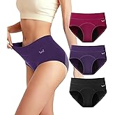 Saliryj Women's Period Underwear Heavy Flow, High Absorbency Cotton Panties LeakProof Postpartum Menstrual Briefs Women Teens