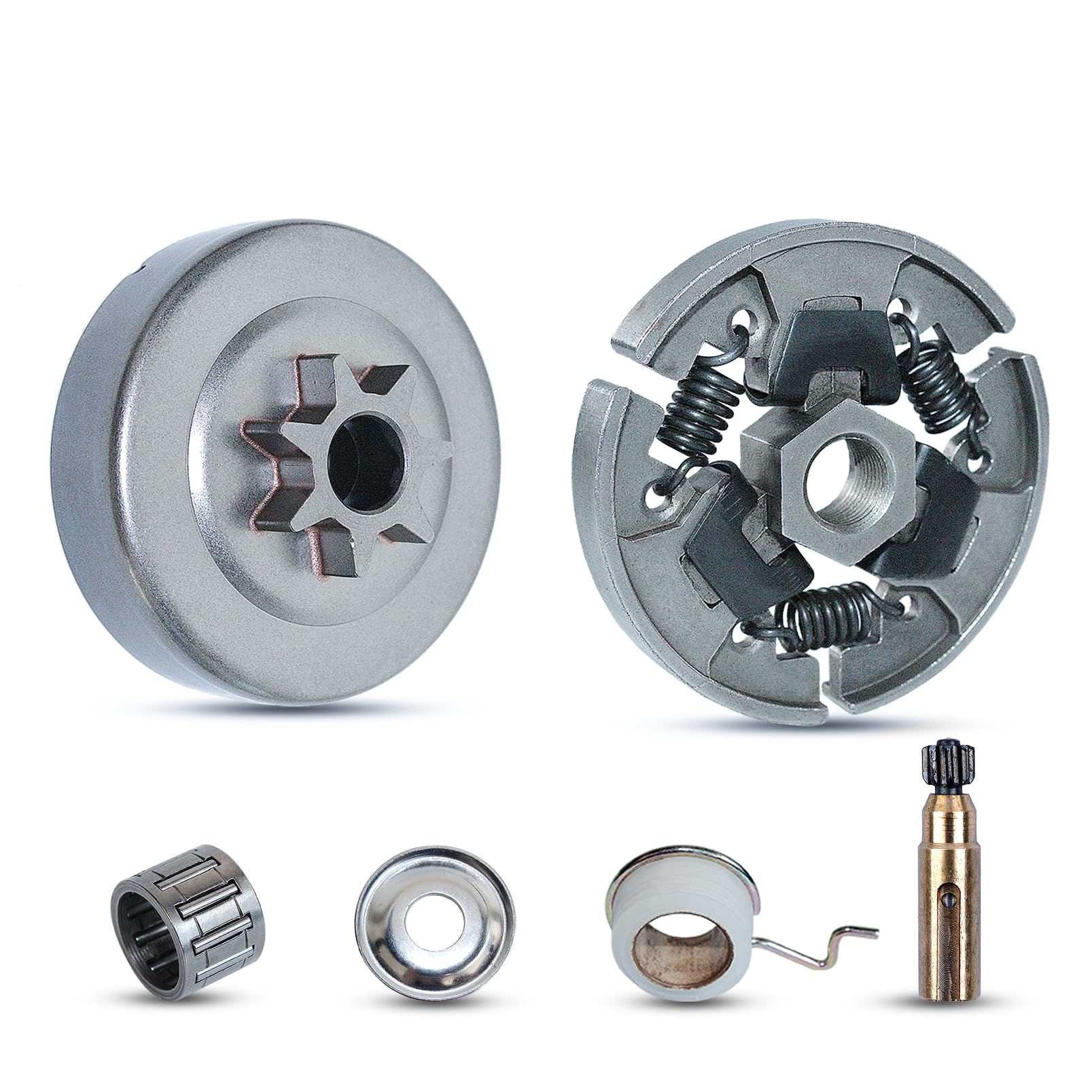 Haishine Clutch Drum Sprocket Kit for Stihl 017 018 MS170 MS180 170 180 025 MS210 MS230 MS250 Chainsaw, 325" 7 Tooth Clutch with Clutch Drum+Needle Bearing+Worm Gear+Oil Pump+Washer Parts
