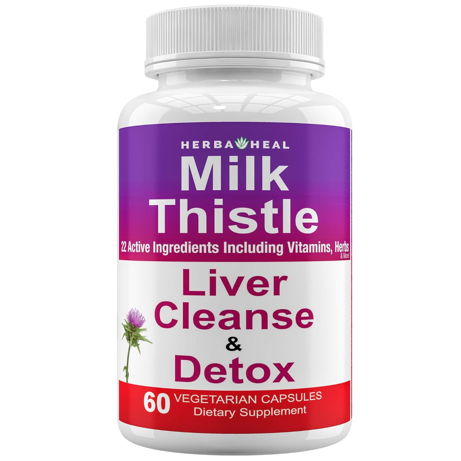 Liver Detox Milk Thistle Capsules 1500mg Liver Cleanse 30Day Repair