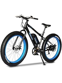 Emojo WILDCAT Electric Bike Mountain 26 inch Fat Tire Electric Power Bicycle, With 500W Motor and Removable 48V 10.4AH Lithium Battery (Blue)