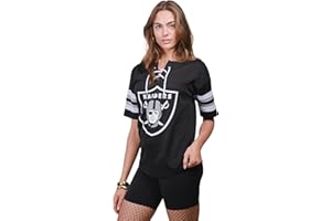Ultra Game Women's NFL Official Lace Up Tee Shirt Penalty Box