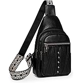 Relang Sling Bag for Women Crossbody, Leather Cross Body Fanny Packs for Women, Trendy Chest Bag for Travel and Daily Use