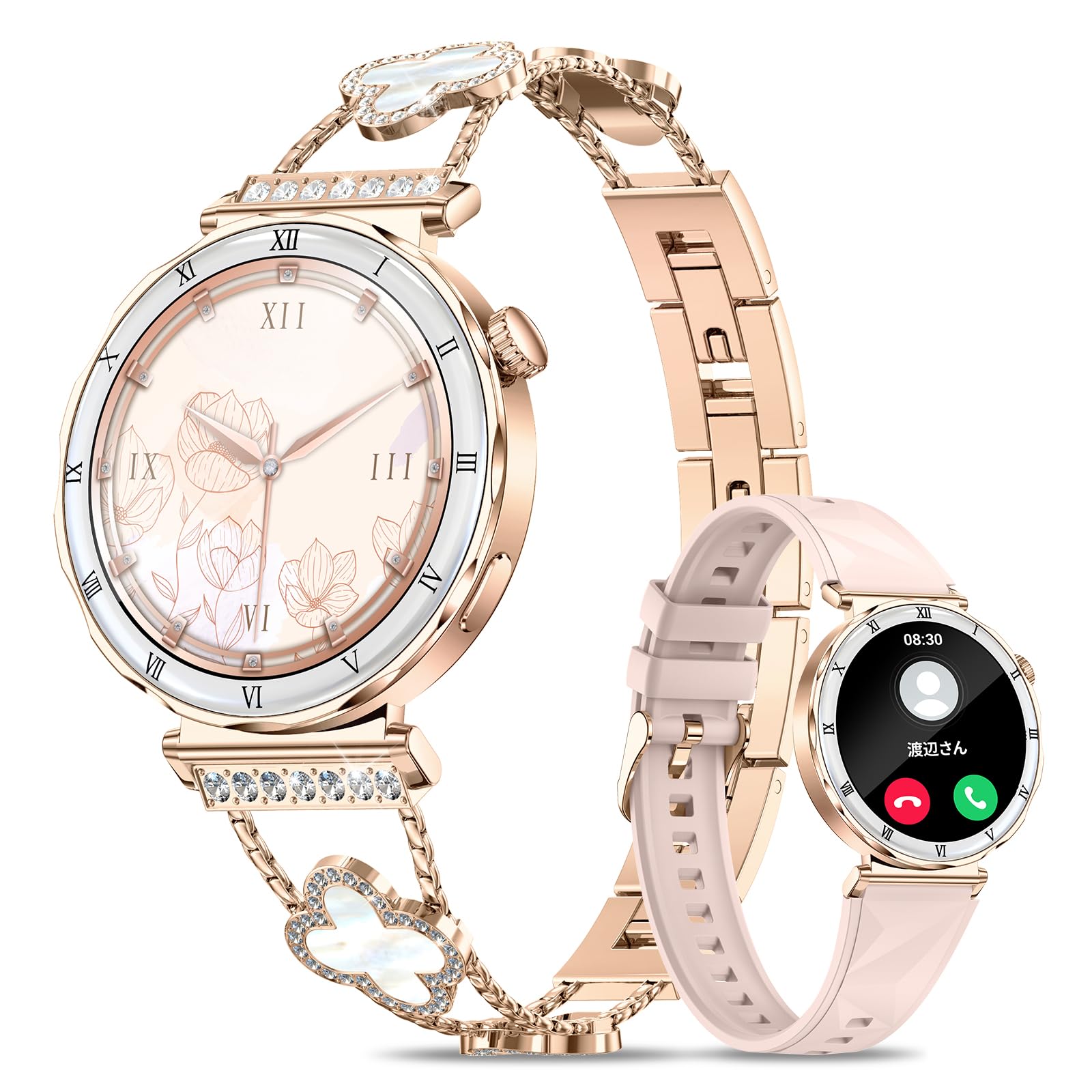 2025 Model Women's Smart Watch, Round Shape, 1.19 inch Display, Ultra-thin Bluetooth, 5.3 Calling Function, Incoming Call & Message Notification, IP68 Waterproof, Dustproof, Wristwatch, 21 Different
