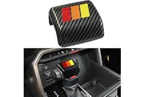 LOCOY Shift Knob Cover for Toyota Tundra Accessories 2022 2023 2024, for Tacoma 2024 Center Console Shifter Shell, Gear Stick Protector Insert, Shift Handle Trim (Carbon Fiber, Tricolor)
