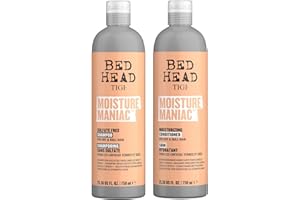 Bed Head by TIGI Sulfate Free Shampoo and Conditioner Set for Dry Hair, Moisture Maniac Hair Care with Argan Oil, 25.36 fl oz, 2 pack