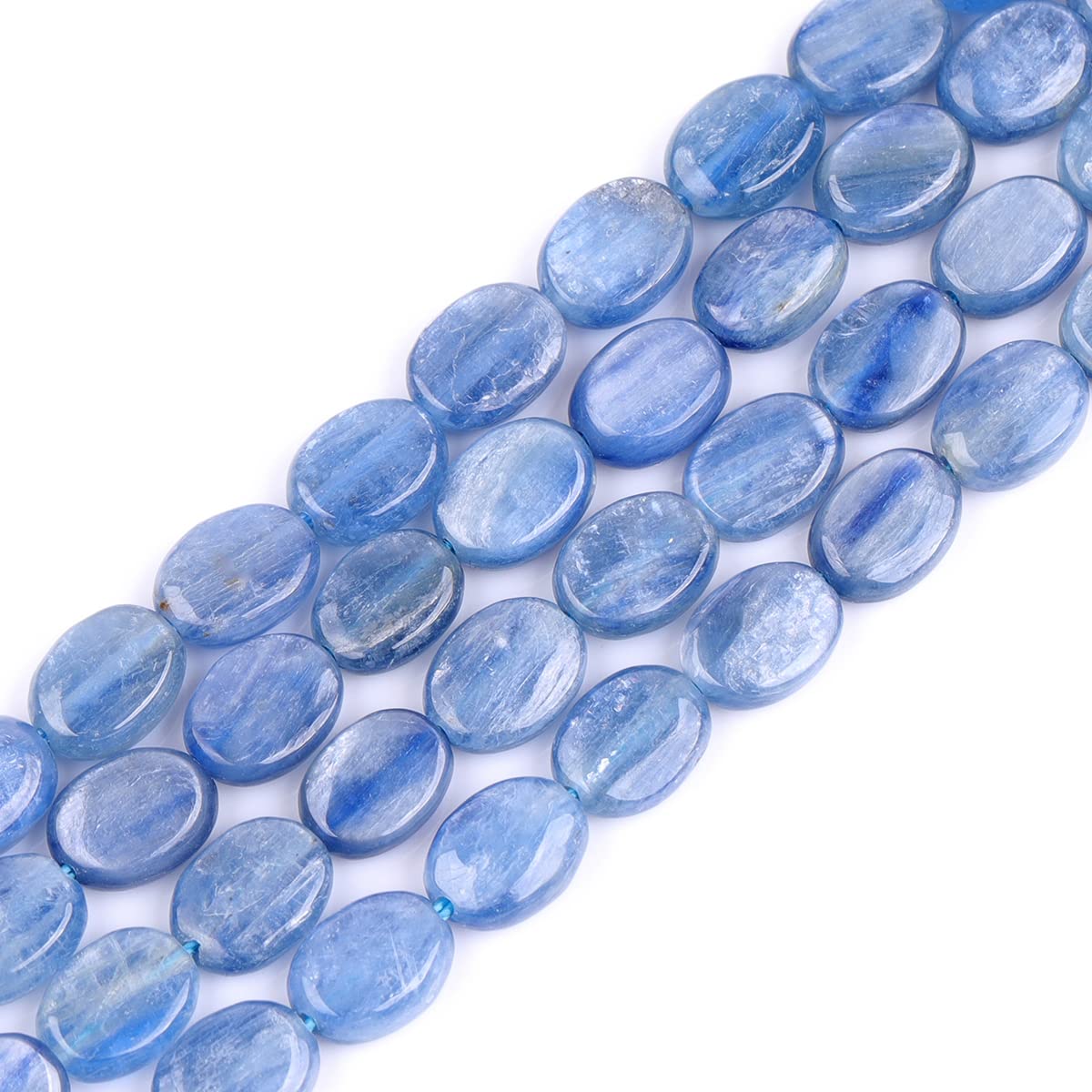 Sweet & Happy Girl's Store 7x9mm Oval Blue Kyanite Gemstone Beads Strand 15 Inch,Jewellery Making Beads