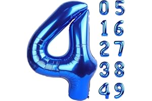 UPGESY Jumbo Mylar Navy Blue 4 Number Balloon 40 Inch, Big Number 4 Balloons Birthday Decorations, 4th Four 4 14 40 44 64 Year Old Birthday Party, Large Size Digit Numbers Balloon Supplies