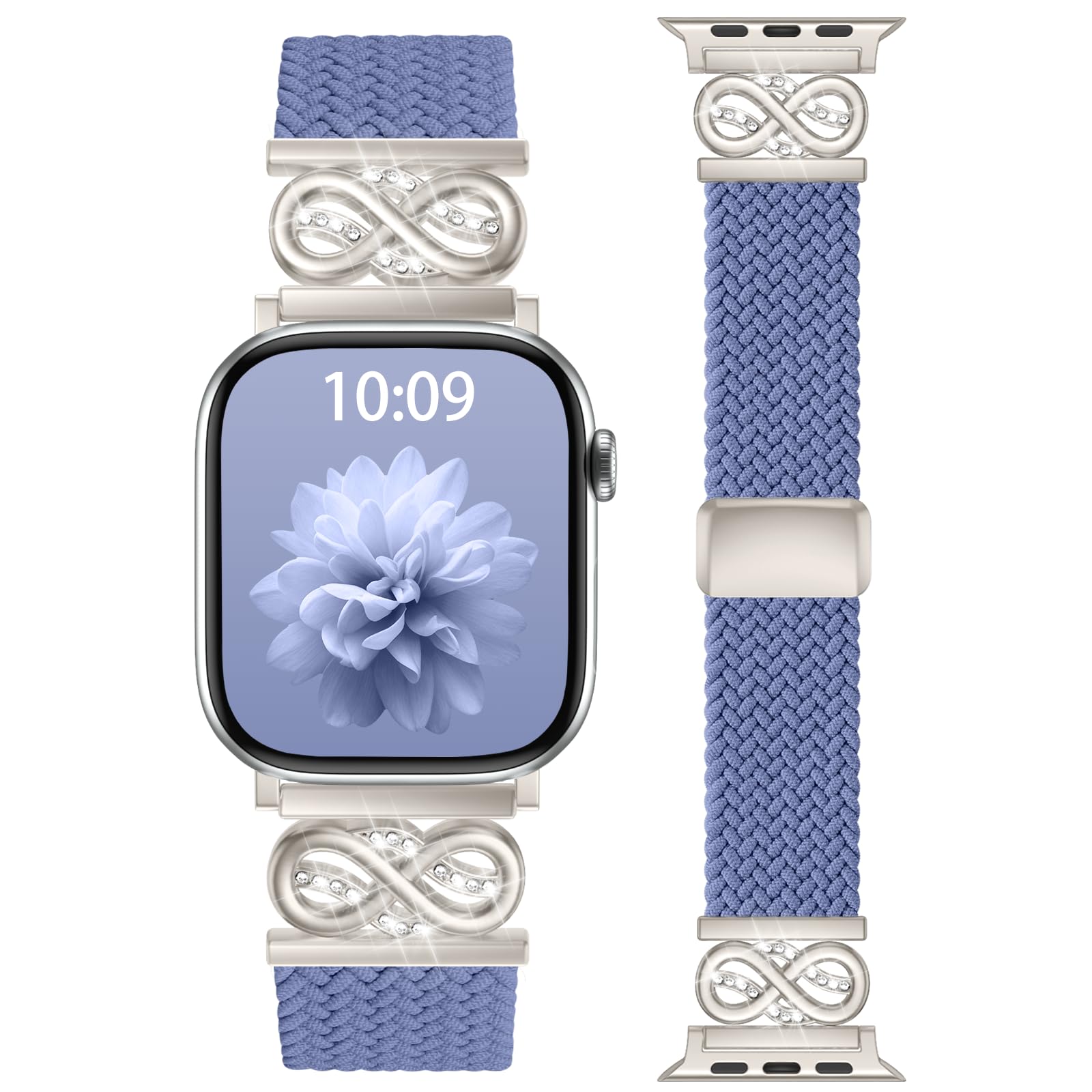 Proworthy Magnetic Clasp Bands Compatible for Apple Watch Series 10 Band 42mm 38mm 40mm 41mm,Soft Breathable Nylon Braided Stretchy Infinity Loops Strap for iWatch Series 11 9 8 7 6 5 4 3 2 1 SE Ultra