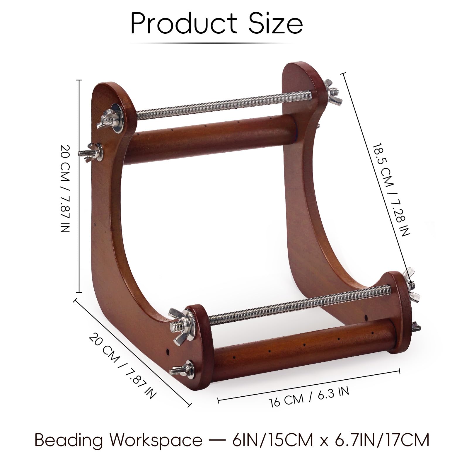 Bead Loom Kit, Wood Loom Beading Supplies with Detailed Instructions, Practical Bracelet Loom Jewelry Making Accessories (Dark Brown)