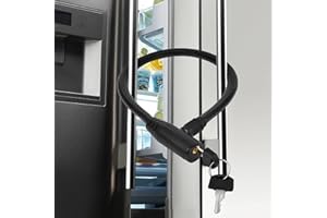 RORMGO 19.7" Secure Black Refrigerator Lock with Keys Childproof Cable Lock for French Door Fridge & Kitchen Cabinet 1-Pack