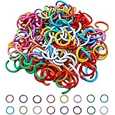Colored Open Jump Rings Metal Single Jump Ring Iron O Ring Connectors 200 Pieces 8 mm 16 Colors Resistant to Tarnish for Keychain Necklace Bracelet Earring Pendant Bead Jewelry Finding Making Charm