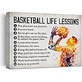 Hijie Basketball Poster Canvas Wall Art for Home Decor, Inspirational Canvas Print Painting, Basketball Gifts for Players and Lovers, 12x15 Inch