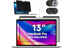 Mamol Privacy Screen for MacBook Pro 13 Inch(2016-2022, M1, M2) & MacBook Air 13" (2018-2021, M1), MagicSuction™ Removable Vacuum Adsorption Anti Spy ,Anti Glare Anti Blue Light Filter for Mac Laptop Computer