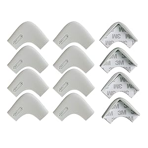 Corner Protector, Safety Baby Proofing Corner Cushion Edge Strip Protective Bumpers Silicone Guard Table Furniture Protectors with Double Side 3M Tape (12Pcs-Grey Corners)