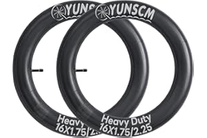 YUNSCM 16" Heavy Duty Bike Tubes 16x1.75 16x1.95 16x2.10 16x2.125 AV Schrader Valve 45/57-305 Bicycle Tubes Compatible with 16 X 1.75/2.25 Bike Tire Tubes 2-PCS