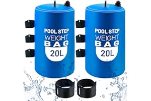 JEYEOU 2PCS Pool Ladder Weights 20L Universal Pool Step Weights Sand Bag Waterproof 500D PVC Swimming Pool Stair Weights for Above Ground and Inside Pool with Nylon Handle Blue