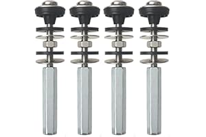 QDOCURO Upgraded Toilet Tank to Bowl Bolt Replacement Kit, Universal Heavy Duty Toilet Tank Bolts with Extra Long Nuts, Waterproof and Rustproof Stainless Steel (4 PCS)