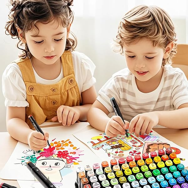 CREATSPARK ALCOHOL MARKERS 262 COLORS WITH BASE DUAL TIP ART DRAWING MARKERS FOR ANIME SKETCH ILLUSTRATIONS – REFILLABLE