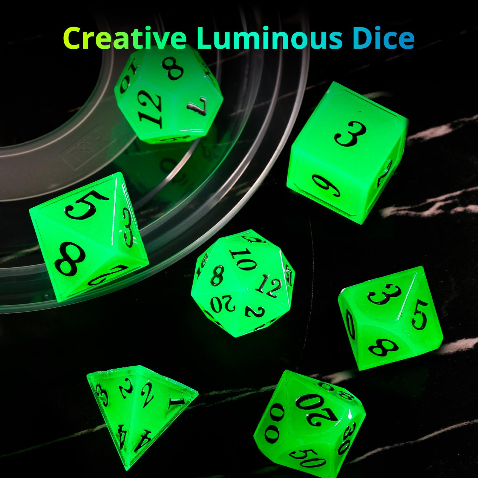 LET'S RESIN Dice Resin Molds Silicone, DND Dice Epoxy Resin Molds with 7 Standard Polyhedral Stereoscopic Dice Cavities, Silicone Molds for Epoxy Resin, DIY Dices Making, Table Board Game