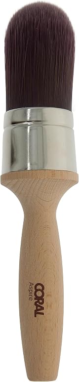 Coral Chunky Monkey 40mm Round Paint Brush Firm Convex Finish FSC Wood Handle view 4