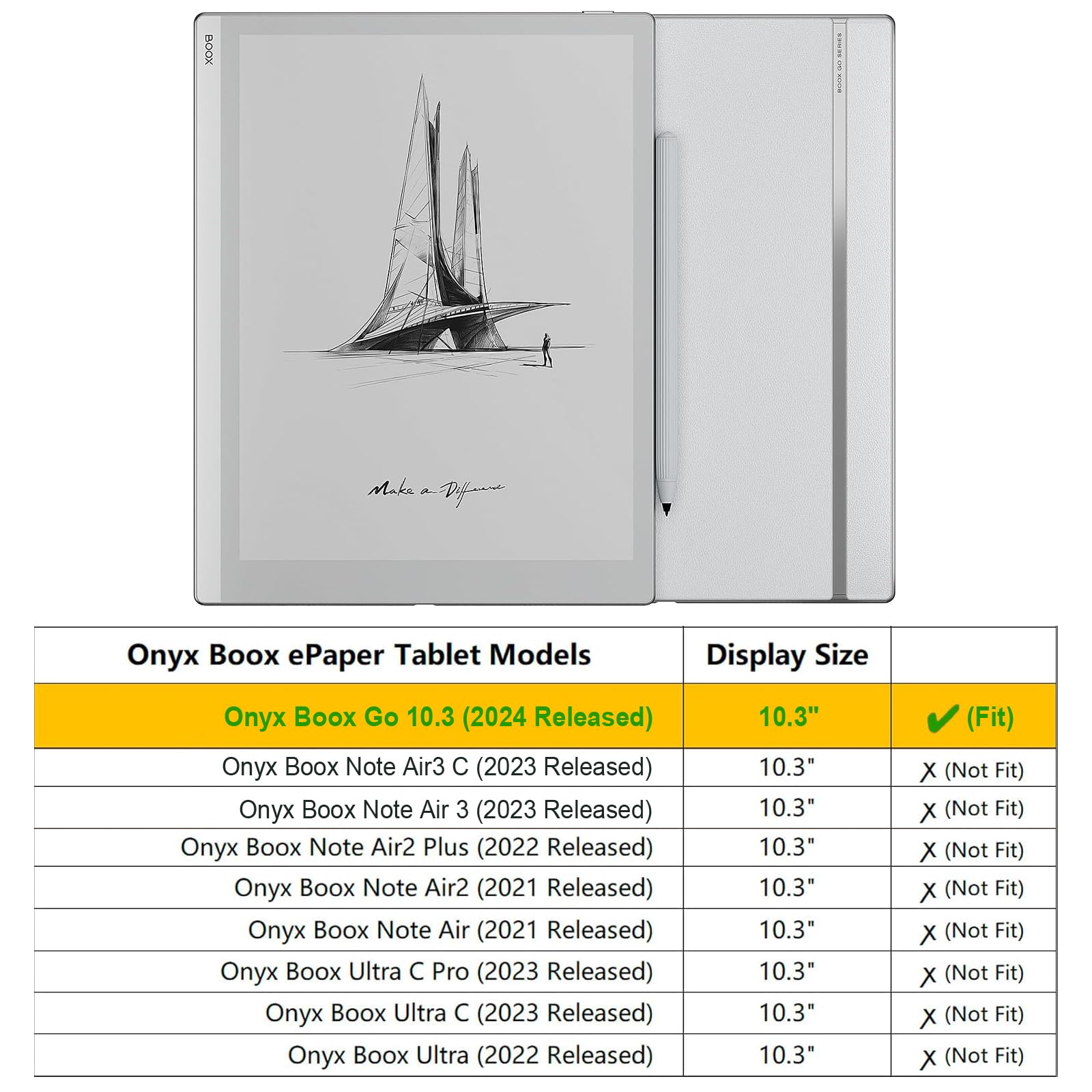 E NET-CASE Case for Onyx Boox GO 10.3