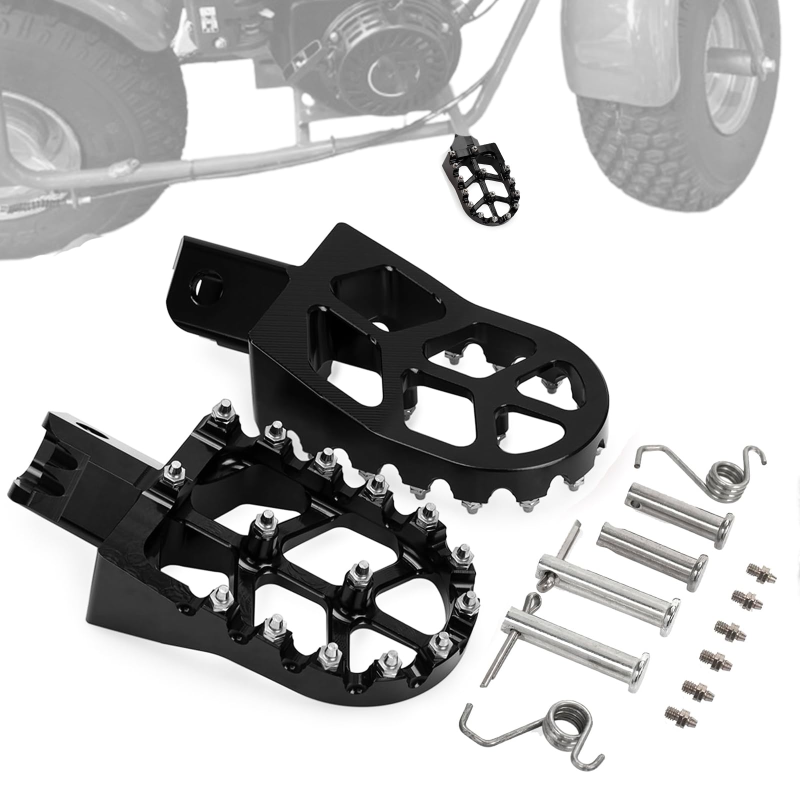 ⭐︎K⭐︎ Black Wide Dirt Bike Foot Pegs for CRF50 CRF70 CRF110 XR50 XR70