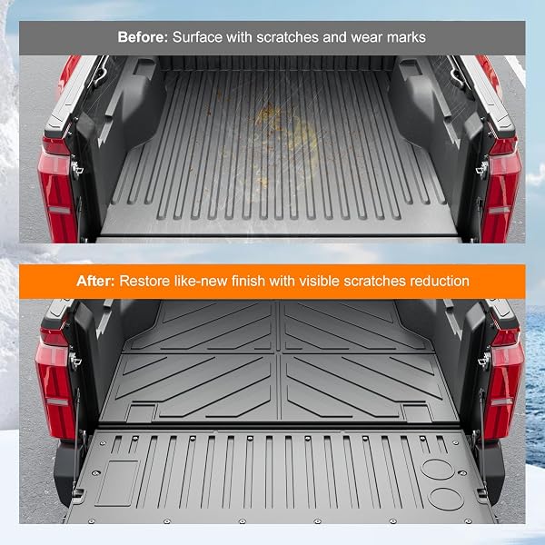 POWOQ 5FT TRUCK BED MAT COMPATIBLE WITH 2024-2026 TOYOTA TACOMA TRUCK BED RAIL CAPS TAILGATE LINER TPE TAILGATE MOLDING CAP REPLACEMENT FOR 2024 2025 2026 TOYOTA TACOMA ACCESSORIES