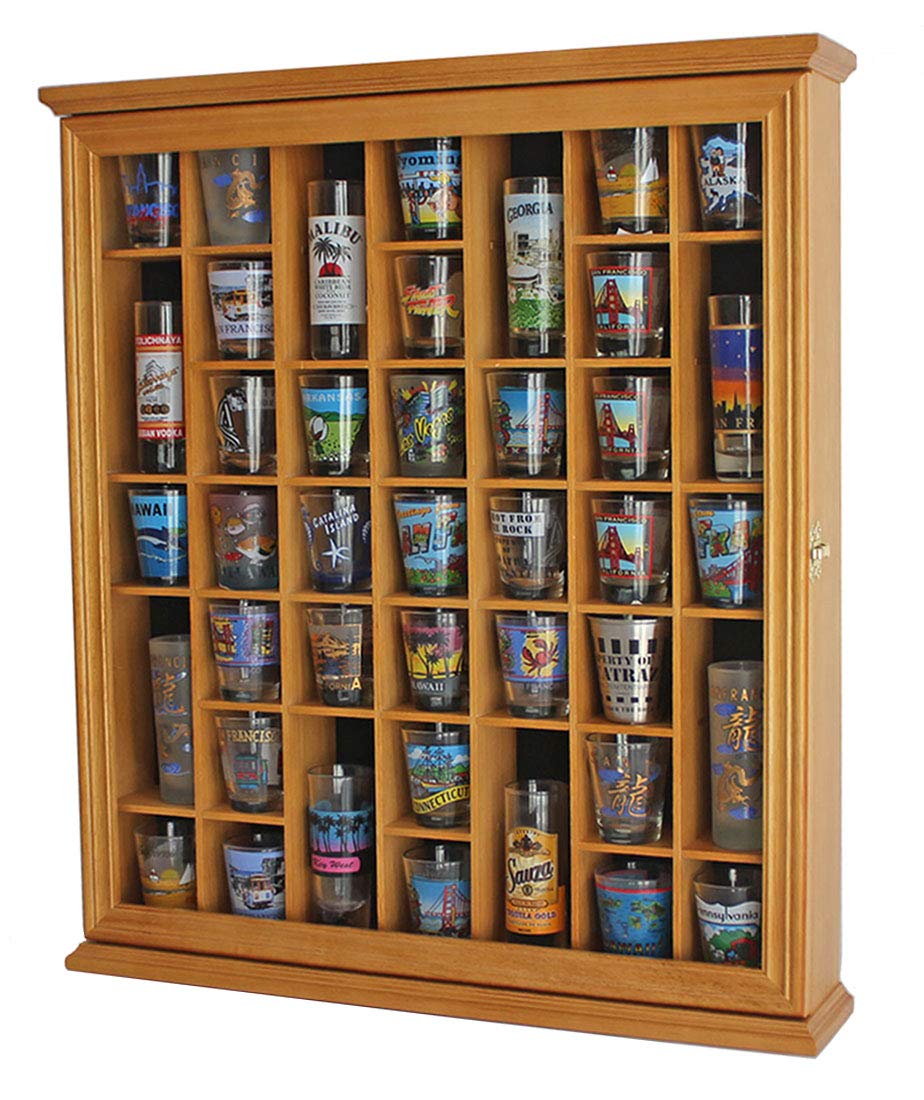 Buy 41 Shot Glass Display Case Holder Bar Collection Wall Rack