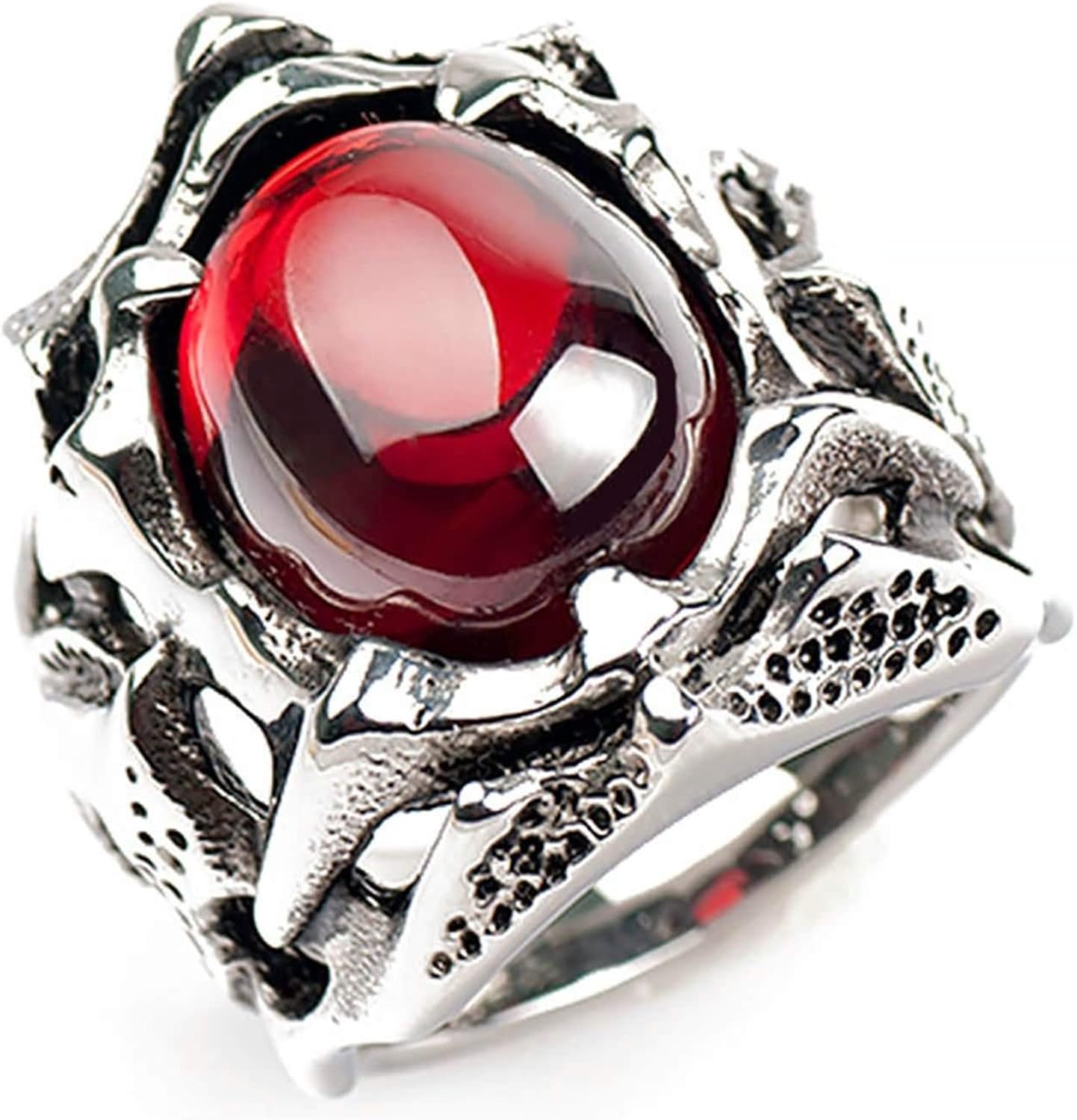 AnazoZ Gothic Rings Men's Punk Ring Men's Titanium Ring Silver Amazon.co.uk Jewellery