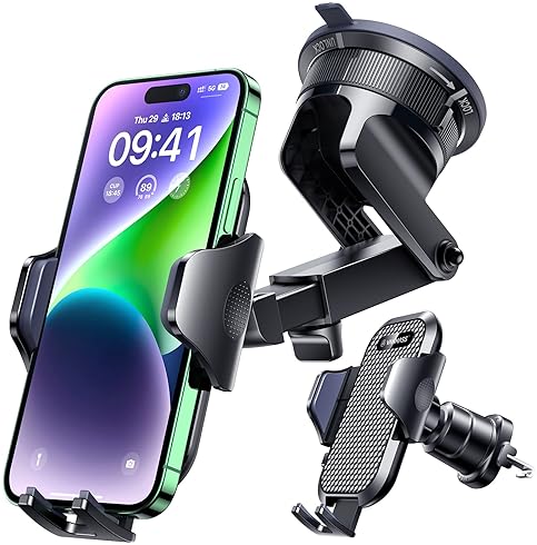 Automotive - [2026 True Military-Grade] Car Phone Holder VANMASS [Upgraded Strongest Suction & Clip] Cell Phone Mount for Dashboard Windshield Vent Wall,Truck Cradle Stand for iPhone 17 Pro Max 16 15 14 13 Android