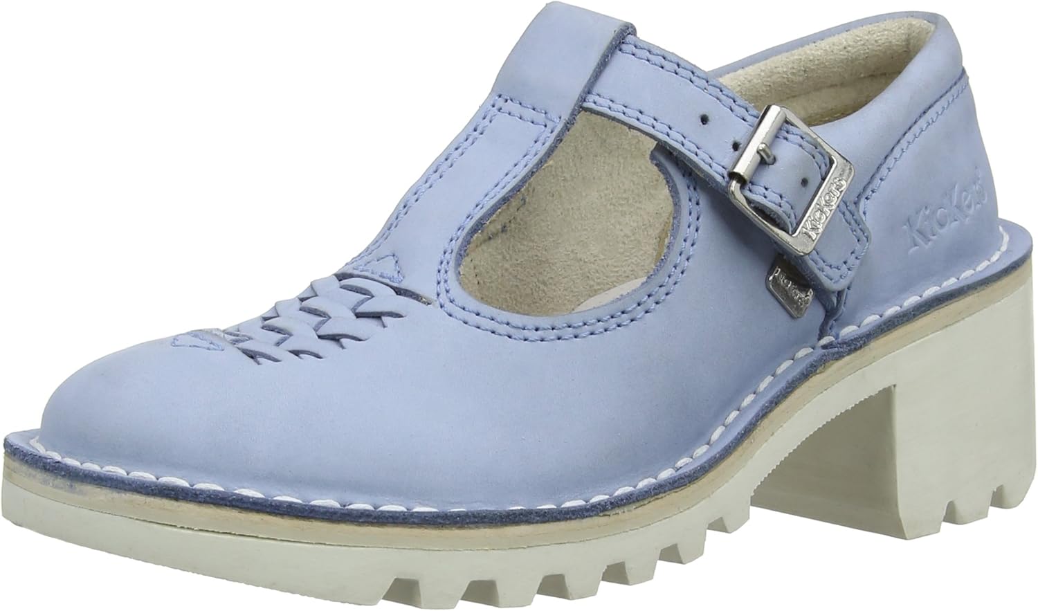 Kickers Women's Kopey T Weave Nubk Af Mary Jane, Blue (Blue), 3 UK
