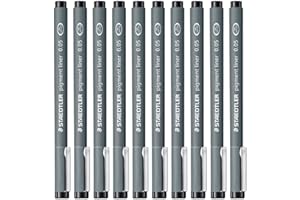 Staedtler 0.05 mm Pigment Liner Fineliner Sketching Drawing Drafting Pens Pack of 10