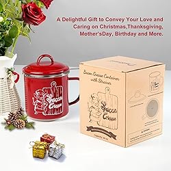 Bacon Grease Container with Removable Strainer