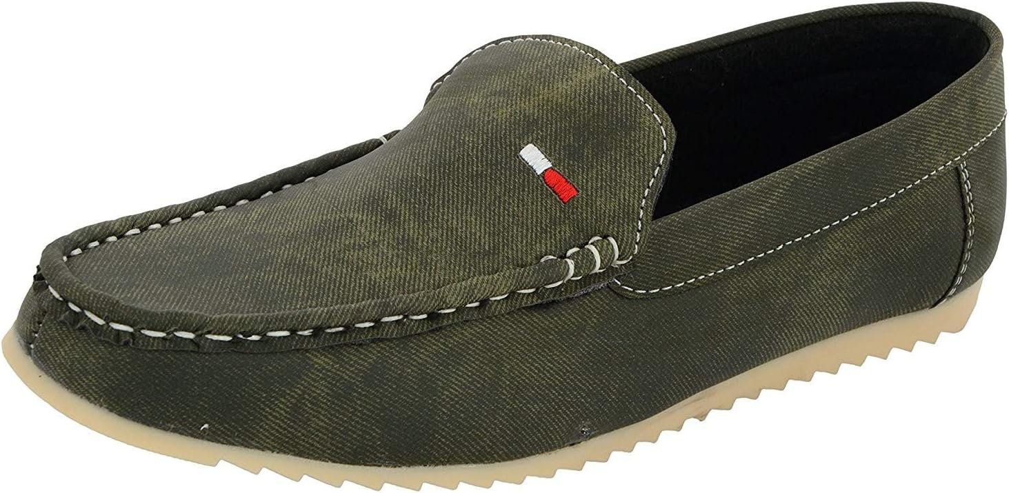 Toyto by LeatherKraft Men's Blue Denim Loafers