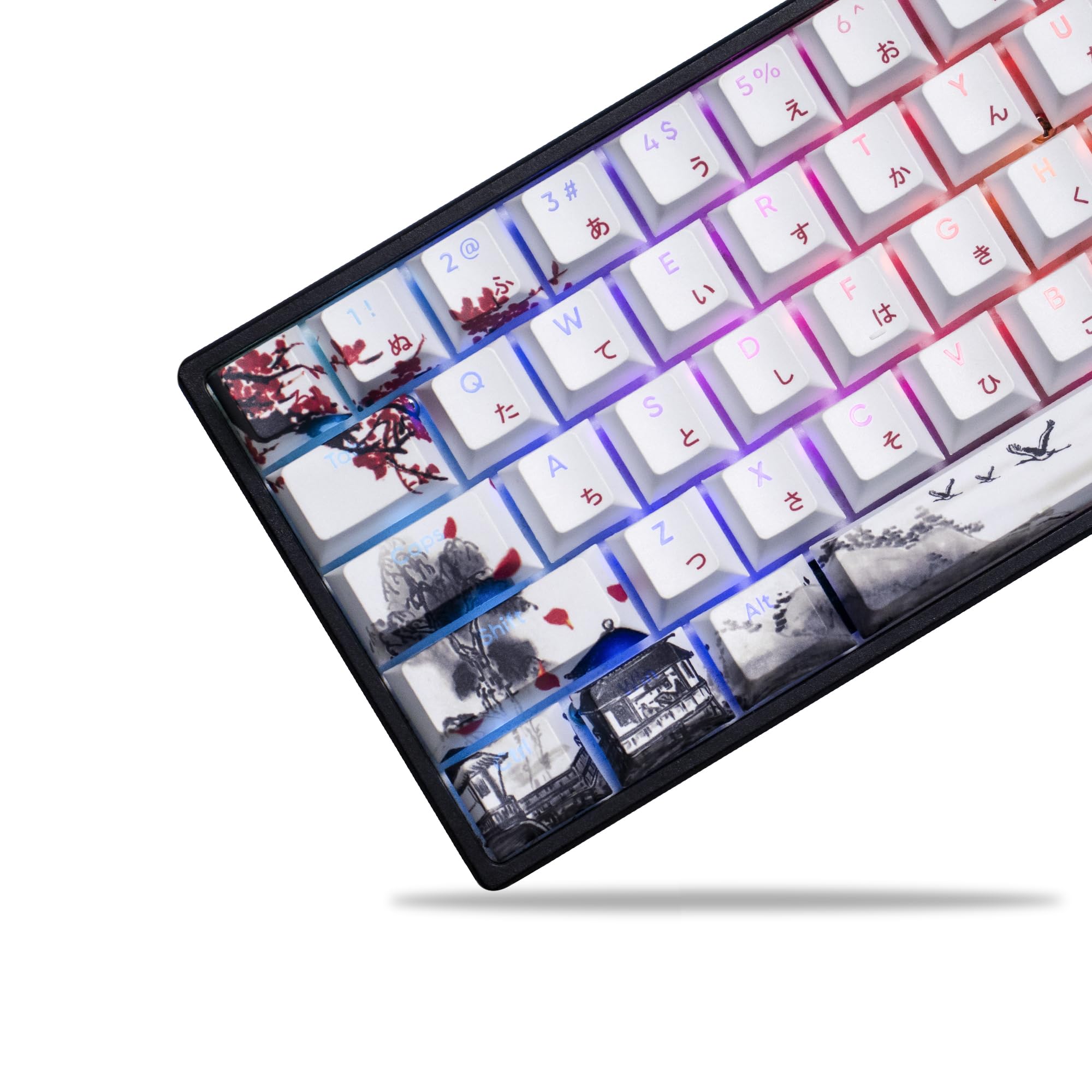 WOMIER 121 Keys Side Print Gray Gradient Shine Through Backlit Double Shot PBT Keycaps RGB Keycap For Gateron Cherry MX Gamer Mechanical Keyboard | Singapore