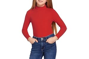 Arshiner Girls Turtleneck Sweater Kids Casual Long Sleeve Knit Pullover Tops