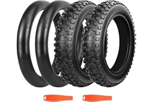'BALINGE 2 Pack Fat Tire for Ebike Mountain Bike Heavy Duty High-Performance Wear-Resistant E-Bike Mountain Snow Bike Tire 20'' x 4''，Black，1/2 Tires 1/2 Tubes 2 levers'