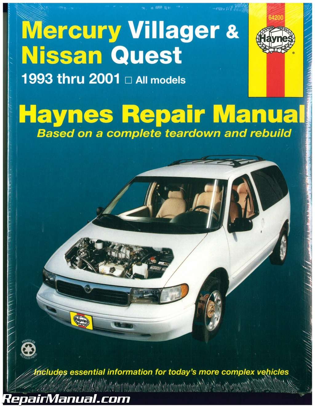 H64200 Haynes Mercury Villager Nissan Quest 1993-2001 Auto Repair Manual  Paperback – 2004