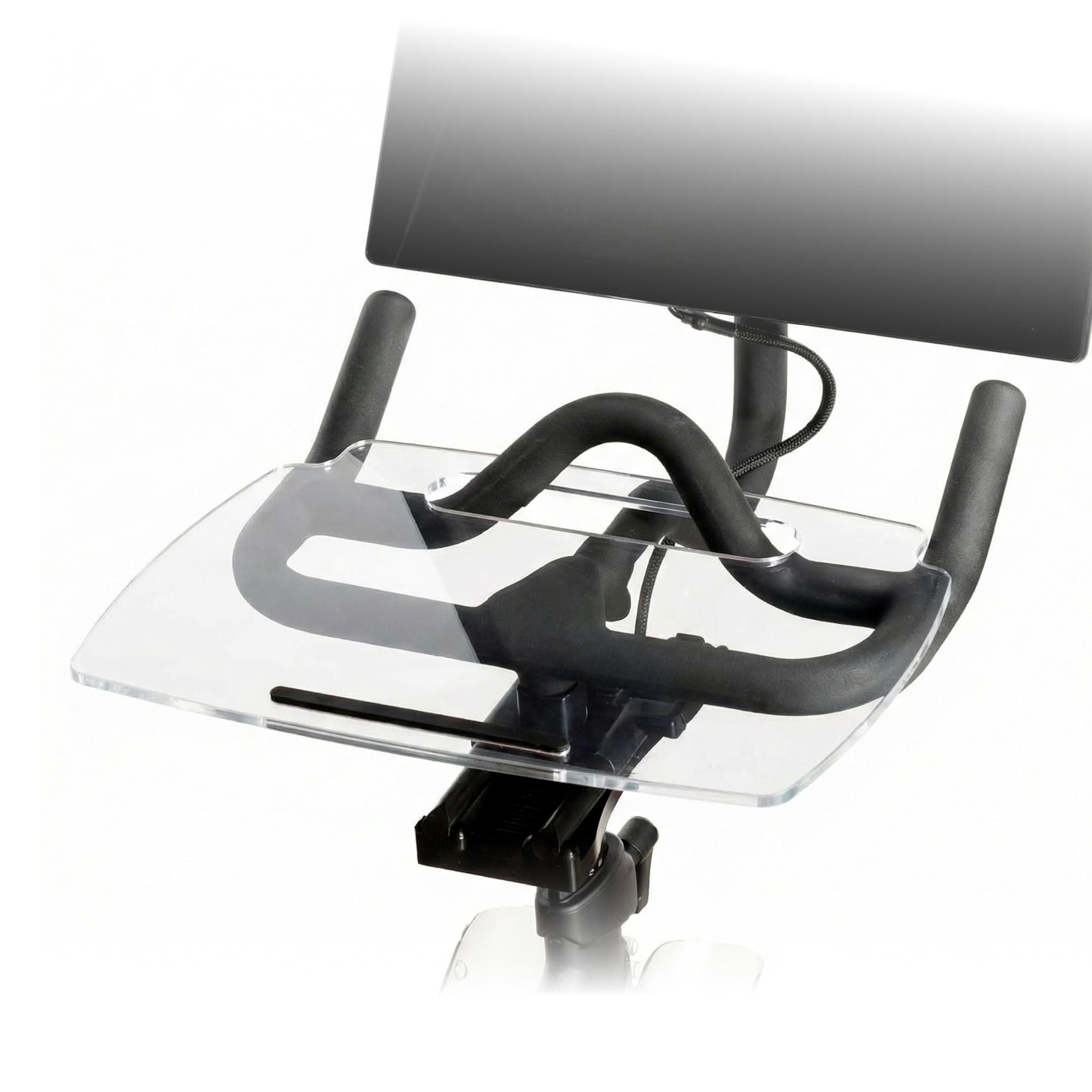 TFD The Tray Original for Peloton Bike Original Models, Angled Acrylic Desk Tray with Rubber Grip Insert for Laptop, Tablet, Phone, and Books, Work or Read While Riding, Clear Acrylic