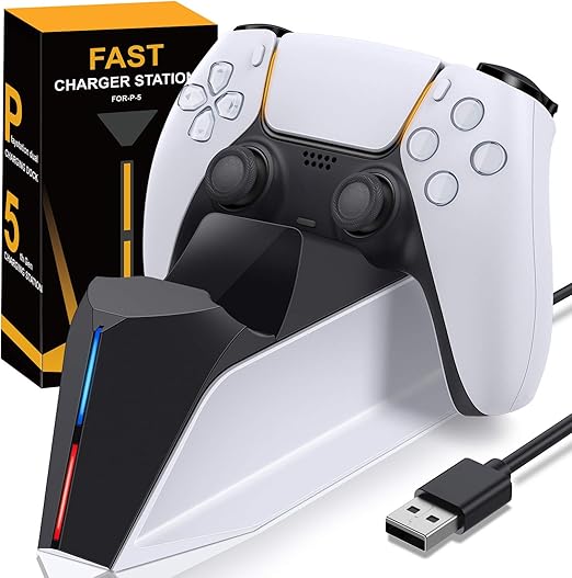 Amazon Co Jp Ps5 コントローラー 充電器 Kydlan ２台同時充電可能 Ps5 充電 スタンド 急速充電 Ps5 コントローラー 充電 置くだけで充電 過充電防止 充電 Led 指示ランプ付き 黑 ゲーム