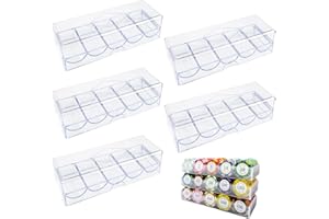 Poker Chip Case Clear Plastic Poker Chip Tray with Lid 5Pcs Multi-Use Storage Display Case for Gambling Parties or Home Toys 