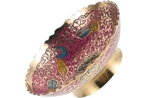 Beavorty Decorative Pink Brass Fruit Bowl Small Copper Serving Dish for Home Dining Room Entryway Table