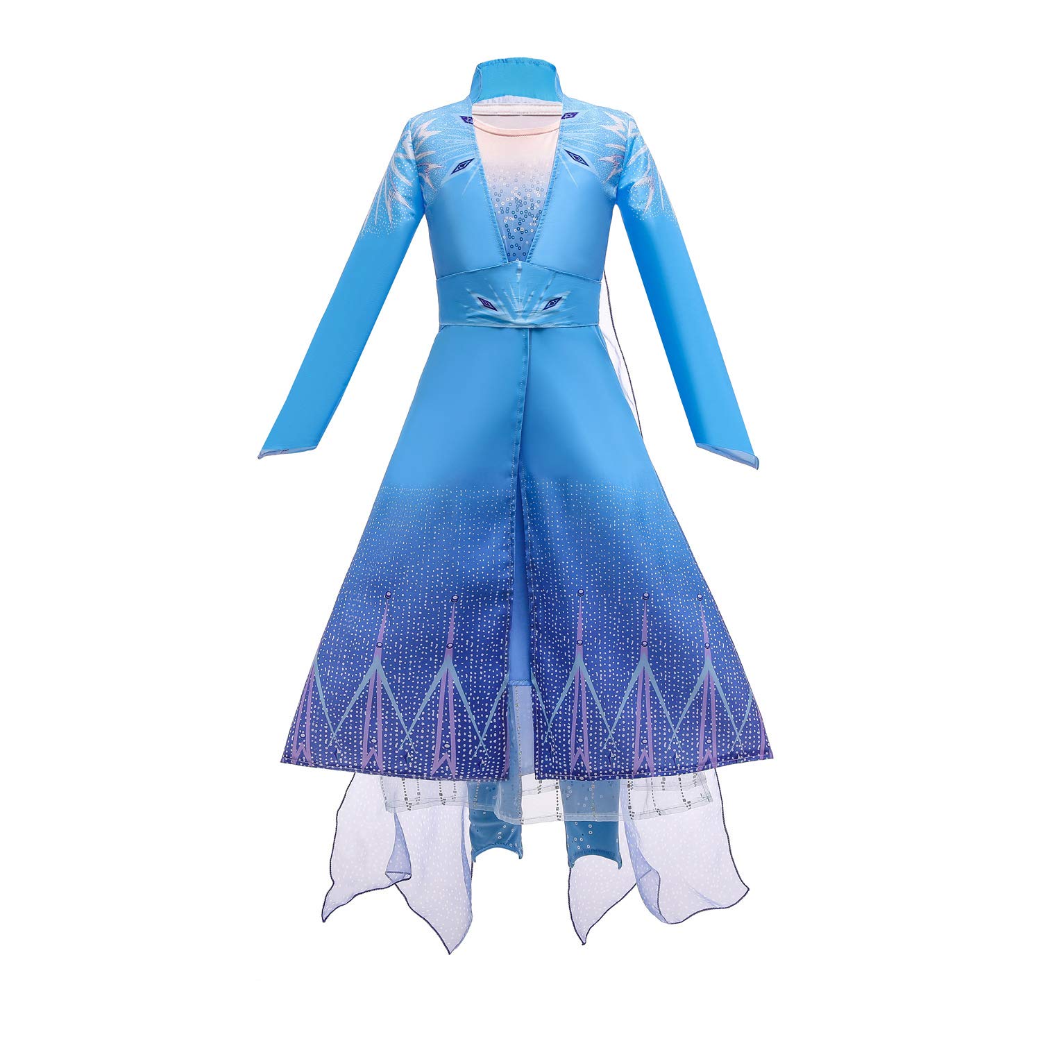Lito Angels Princess Travel Dress Costume for Girls Kids, Snow Queen Fancy Party Outfits, Age 10-11 Years, Blue (Coat, Dress & Leggings Set)