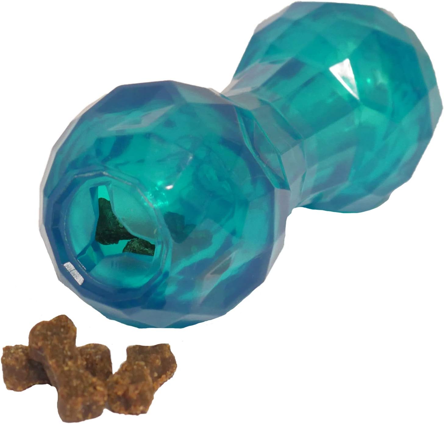 Rosewood tough puppy toy dumbbell shaped treat dispenser dog toy for small dogs and puppies made of tough material, mint scented, blue - Image 4