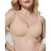 LUXMAY Soft Wireless Bra Comfortable Seamless Full Coverage Push Up Lace Everyday No Show Bras for Women